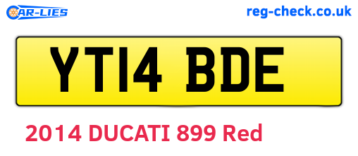 YT14BDE are the vehicle registration plates.