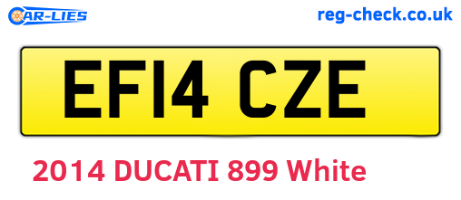 EF14CZE are the vehicle registration plates.