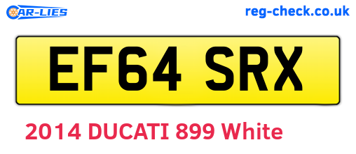 EF64SRX are the vehicle registration plates.