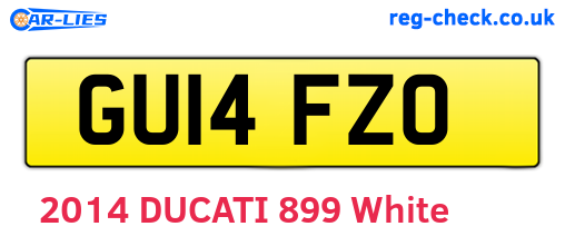 GU14FZO are the vehicle registration plates.