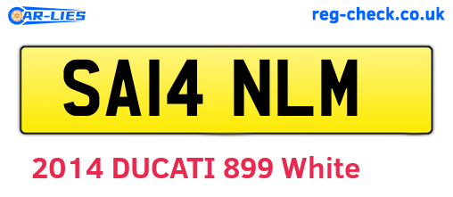 SA14NLM are the vehicle registration plates.