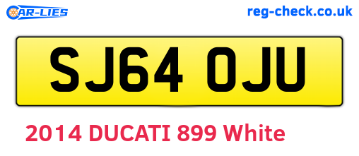 SJ64OJU are the vehicle registration plates.