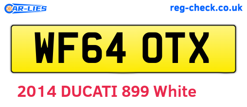 WF64OTX are the vehicle registration plates.