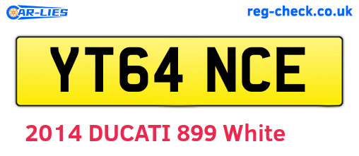 YT64NCE are the vehicle registration plates.