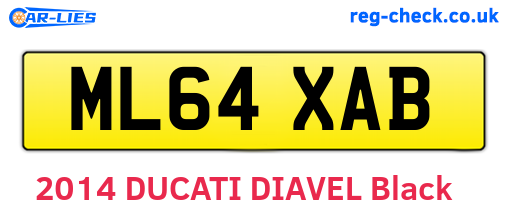 ML64XAB are the vehicle registration plates.