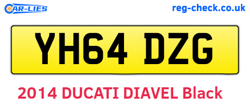 YH64DZG are the vehicle registration plates.