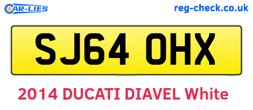 SJ64OHX are the vehicle registration plates.