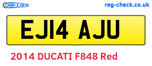 EJ14AJU are the vehicle registration plates.