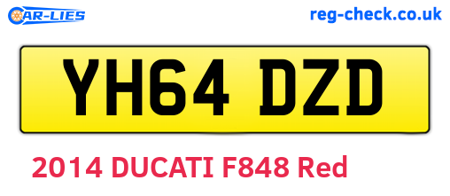 YH64DZD are the vehicle registration plates.