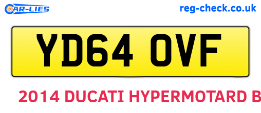 YD64OVF are the vehicle registration plates.