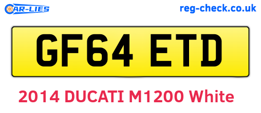 GF64ETD are the vehicle registration plates.