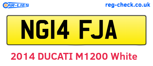 NG14FJA are the vehicle registration plates.