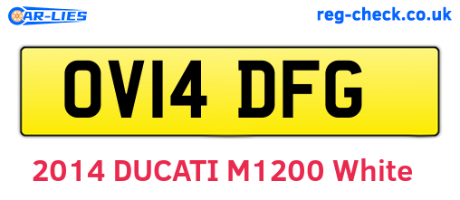 OV14DFG are the vehicle registration plates.