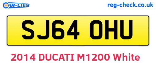 SJ64OHU are the vehicle registration plates.
