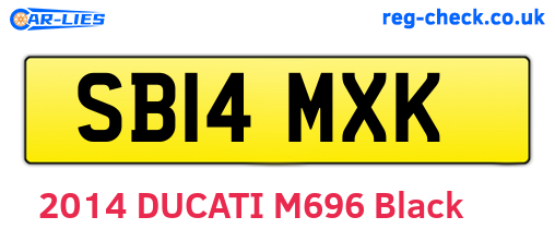 SB14MXK are the vehicle registration plates.