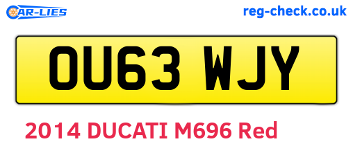 OU63WJY are the vehicle registration plates.