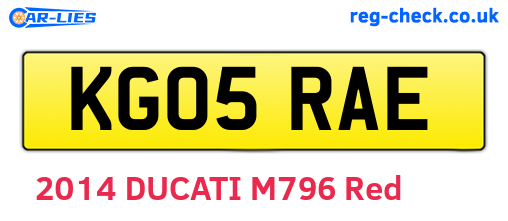 KG05RAE are the vehicle registration plates.