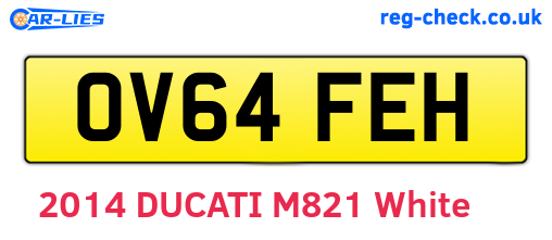 OV64FEH are the vehicle registration plates.