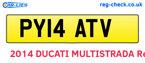 PY14ATV are the vehicle registration plates.