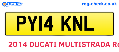 PY14KNL are the vehicle registration plates.