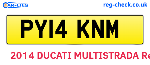 PY14KNM are the vehicle registration plates.