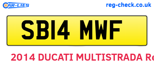 SB14MWF are the vehicle registration plates.