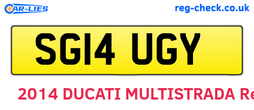 SG14UGY are the vehicle registration plates.