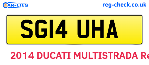 SG14UHA are the vehicle registration plates.