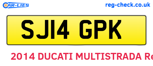 SJ14GPK are the vehicle registration plates.