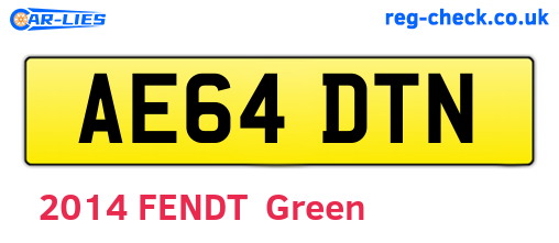 AE64DTN are the vehicle registration plates.