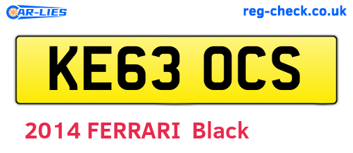 KE63OCS are the vehicle registration plates.