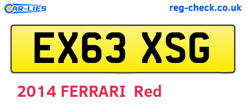 EX63XSG are the vehicle registration plates.
