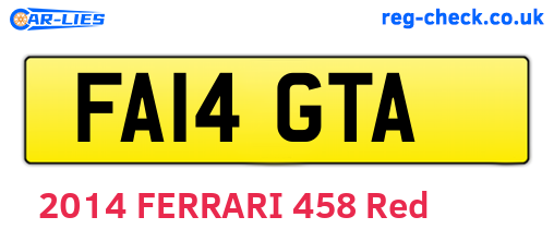 FA14GTA are the vehicle registration plates.