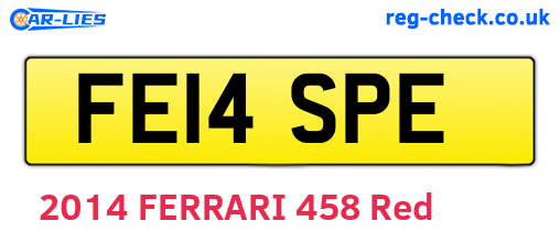 FE14SPE are the vehicle registration plates.