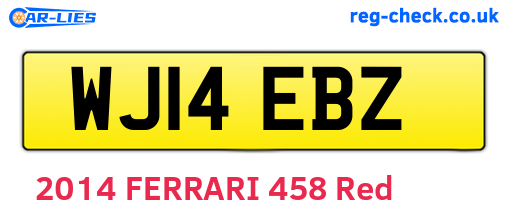 WJ14EBZ are the vehicle registration plates.