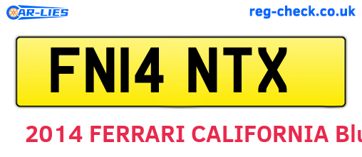 FN14NTX are the vehicle registration plates.