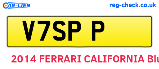 V7SPP are the vehicle registration plates.