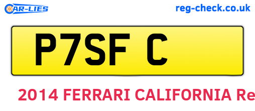 P7SFC are the vehicle registration plates.