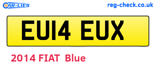 EU14EUX are the vehicle registration plates.