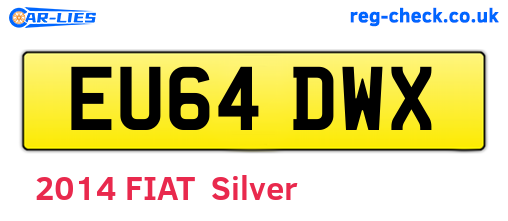 EU64DWX are the vehicle registration plates.