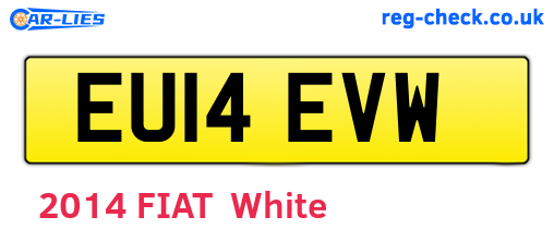 EU14EVW are the vehicle registration plates.