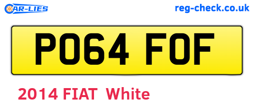 PO64FOF are the vehicle registration plates.
