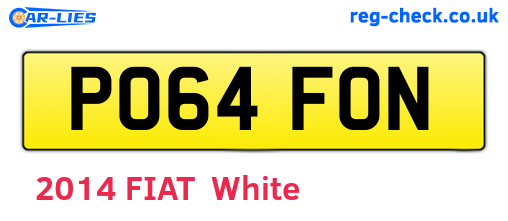 PO64FON are the vehicle registration plates.