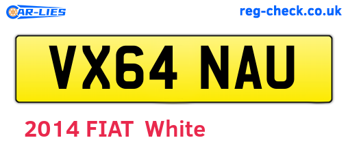 VX64NAU are the vehicle registration plates.