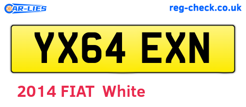 YX64EXN are the vehicle registration plates.