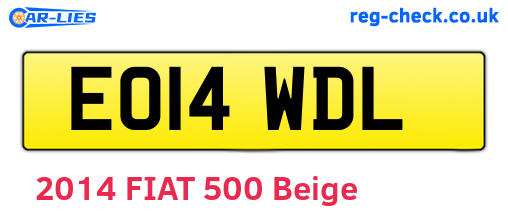 EO14WDL are the vehicle registration plates.