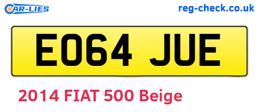 EO64JUE are the vehicle registration plates.