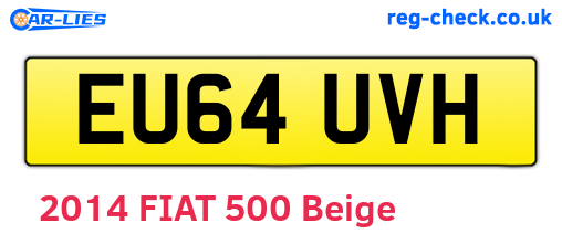 EU64UVH are the vehicle registration plates.