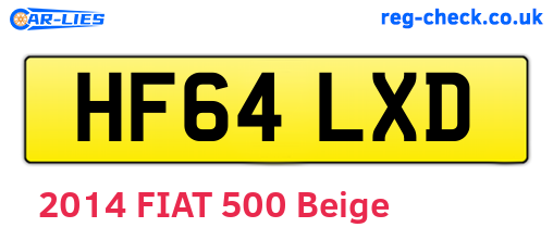 HF64LXD are the vehicle registration plates.
