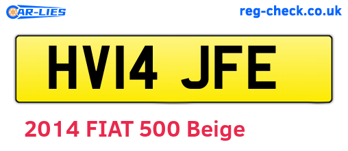 HV14JFE are the vehicle registration plates.